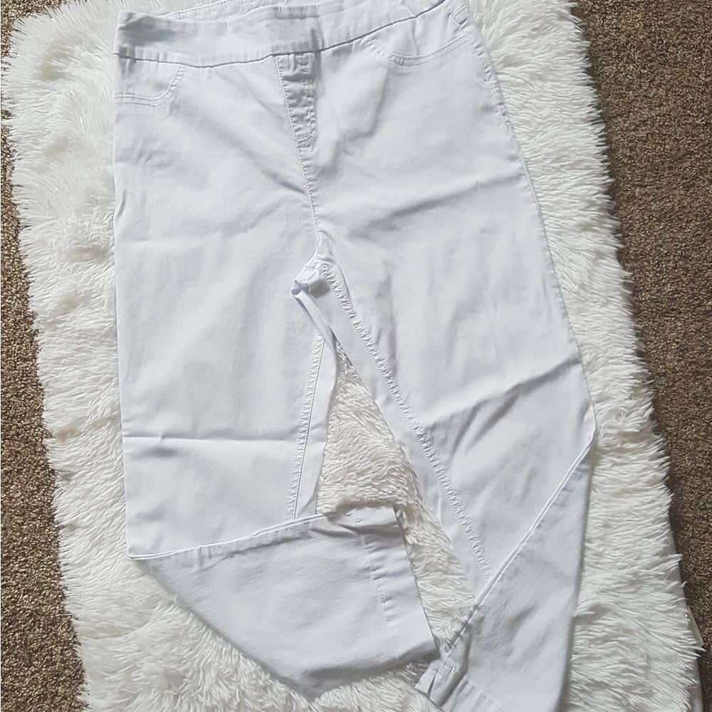 Soft Surroundings Pull On Pants White Elastic Waist Women’s Size Medium‎